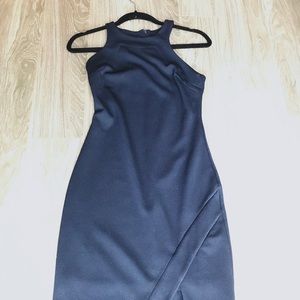 VICI Halter, racerback navy cocktail dress